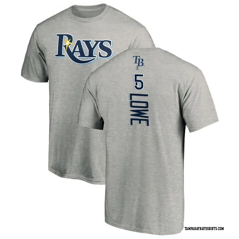 Men's Tampa Bay Rays ＃15 Josh Lowe Ash Backer T-Shirt