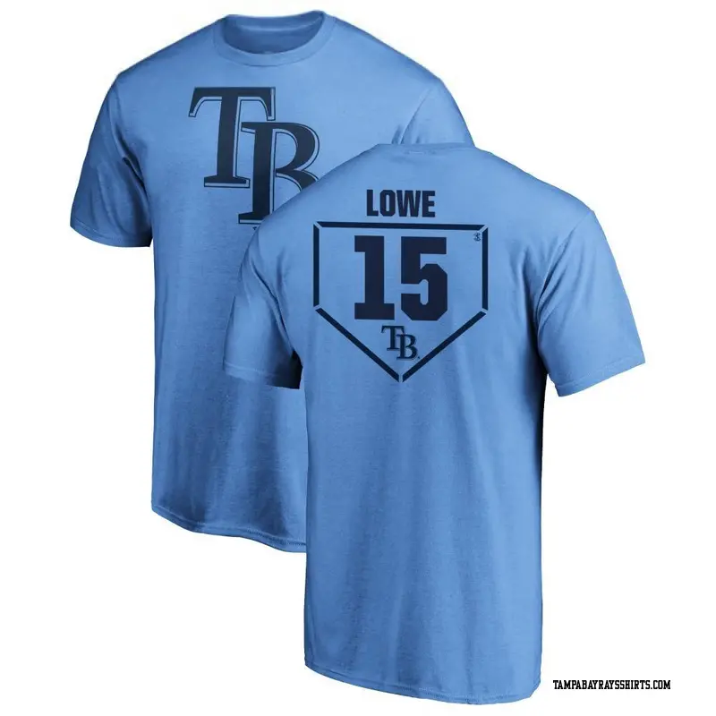 Men's Tampa Bay Rays ＃15 Josh Lowe Light Blue Branded RBI T-Shirt