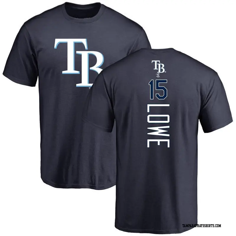 Men's Tampa Bay Rays ＃15 Josh Lowe Navy Backer T-Shirt