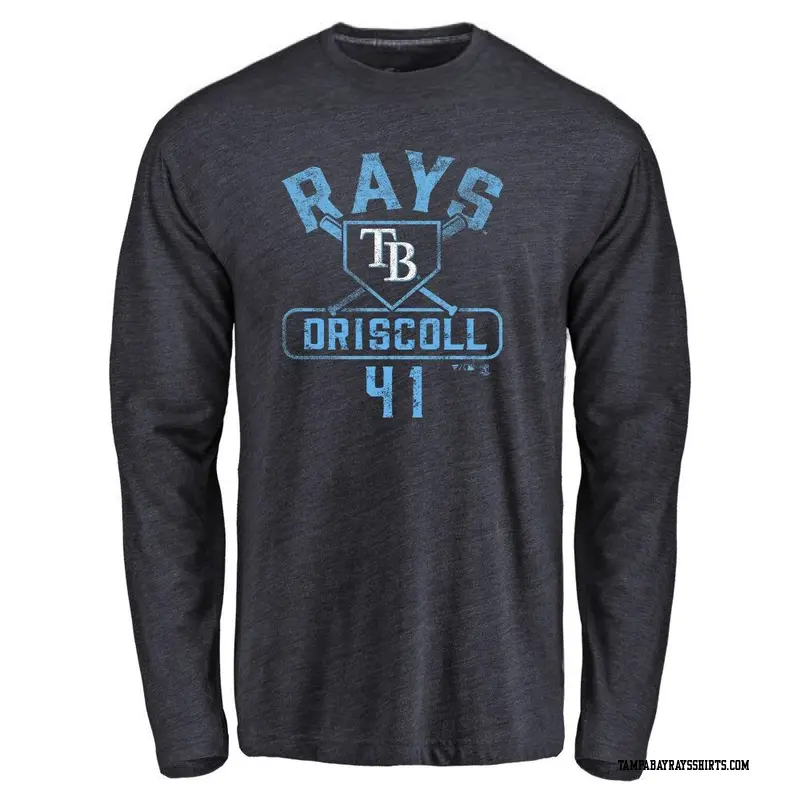 Men's Tampa Bay Rays ＃41 Logan Driscoll Navy Base Runner Long Sleeve T-Shirt