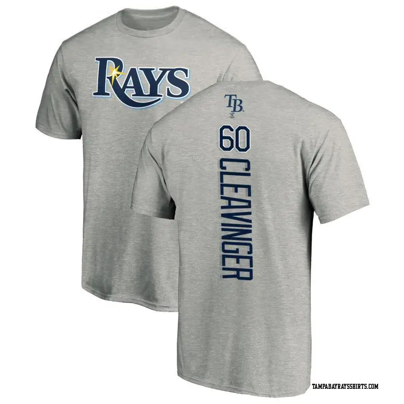 Men's Tampa Bay Rays ＃60 Garrett Cleavinger Ash Backer T-Shirt