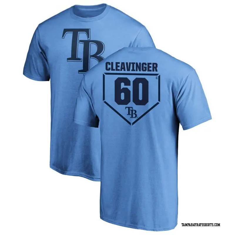 Men's Tampa Bay Rays ＃60 Garrett Cleavinger Light Blue Branded RBI T-Shirt