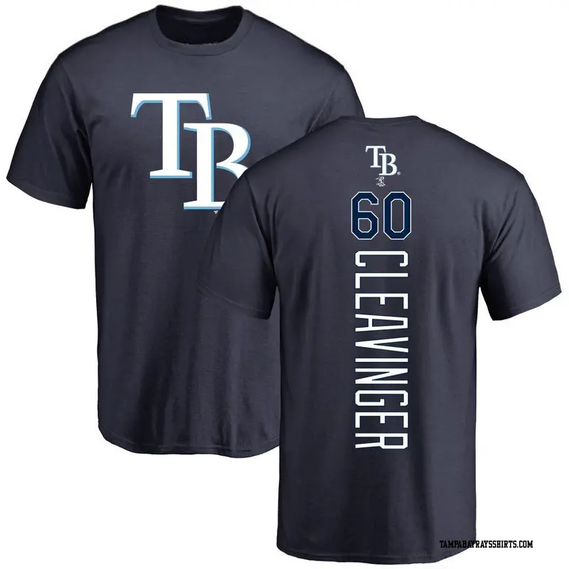 Men's Tampa Bay Rays ＃60 Garrett Cleavinger Navy Backer T-Shirt