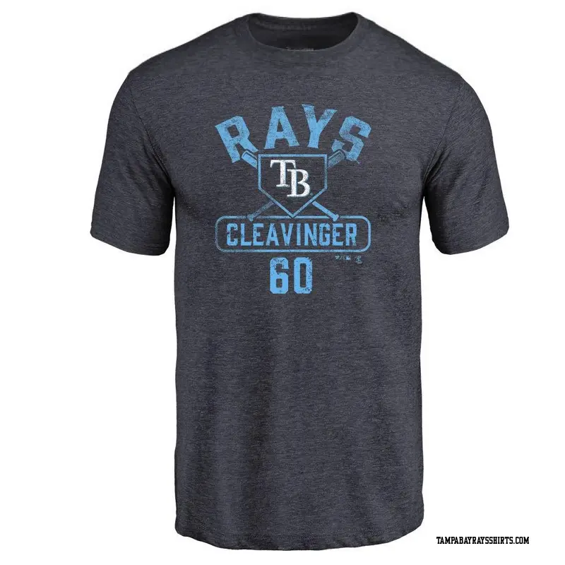 Men's Tampa Bay Rays ＃60 Garrett Cleavinger Navy Branded Base Runner T-Shirt