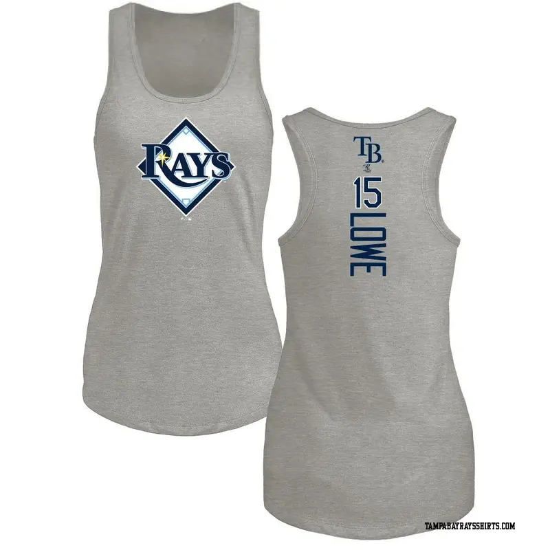 Women's Tampa Bay Rays ＃15 Josh Lowe Ash Branded Backer Tank Top