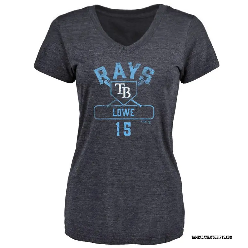 Women's Tampa Bay Rays ＃15 Josh Lowe Navy Branded Base Runner T-Shirt