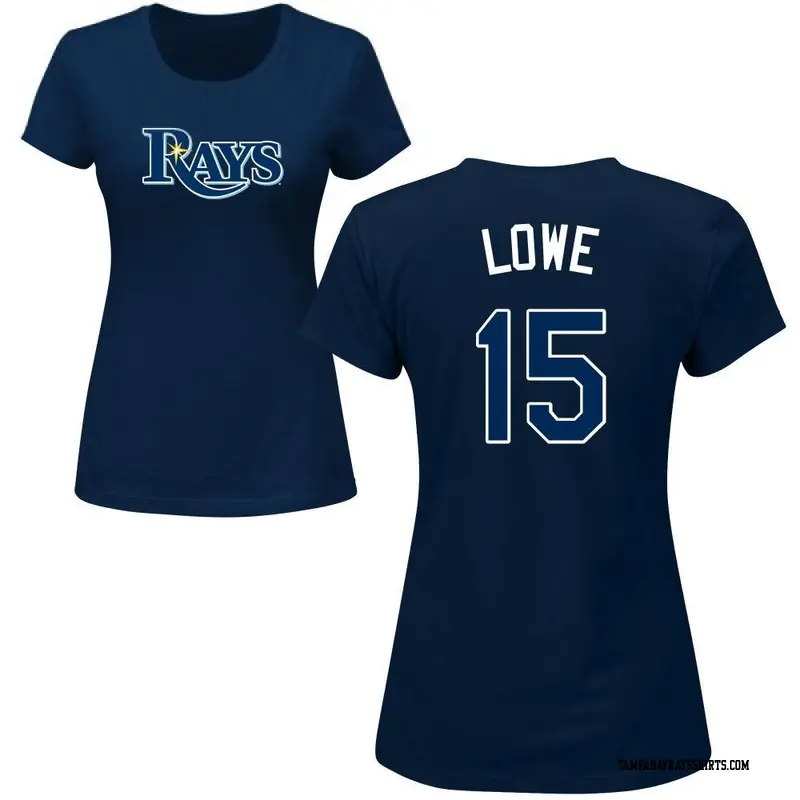 Women's Tampa Bay Rays ＃15 Josh Lowe Navy Roster Name & Number T-Shirt