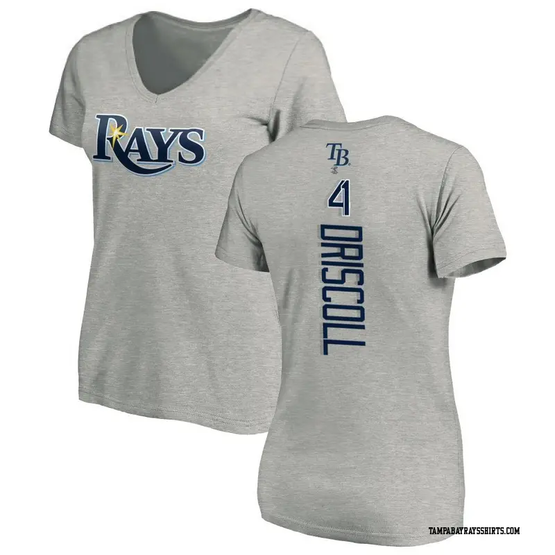 Women's Tampa Bay Rays ＃41 Logan Driscoll Ash Backer Slim Fit T-Shirt