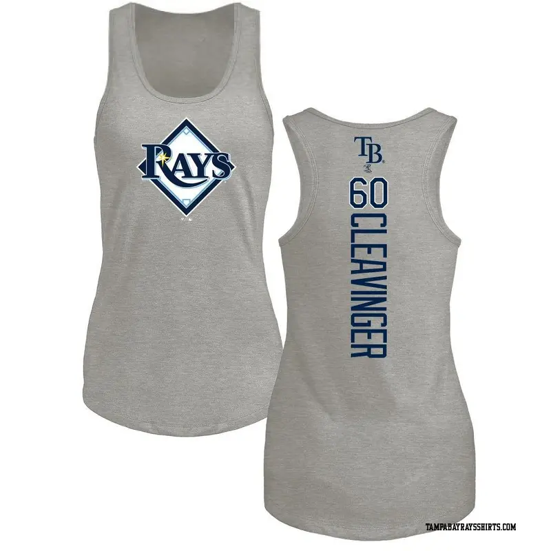 Women's Tampa Bay Rays ＃60 Garrett Cleavinger Ash Branded Backer Tank Top