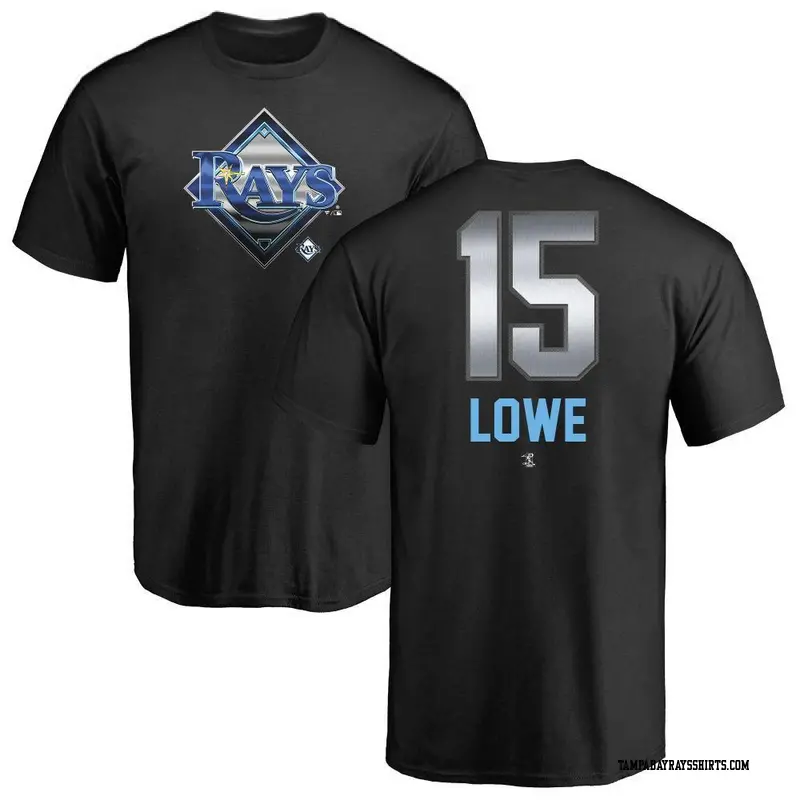 Youth Tampa Bay Rays ＃15 Josh Lowe Black Branded Midnight Mascot T-Shirt