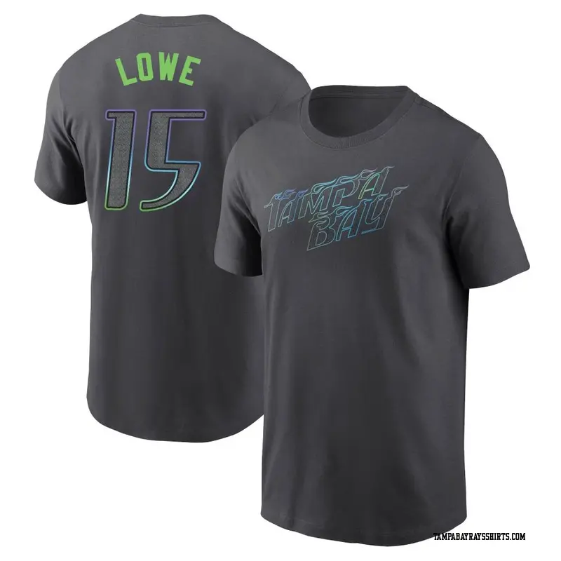 Youth Tampa Bay Rays ＃15 Josh Lowe Charcoal 2024 City Connect T-Shirt