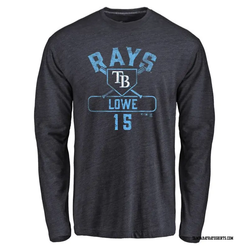 Youth Tampa Bay Rays ＃15 Josh Lowe Navy Branded Base Runner Long Sleeve T-Shirt