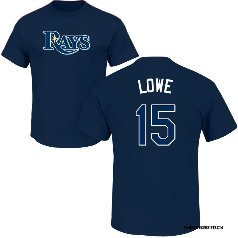 Youth Tampa Bay Rays ＃15 Josh Lowe Navy Roster Name & Number T-Shirt