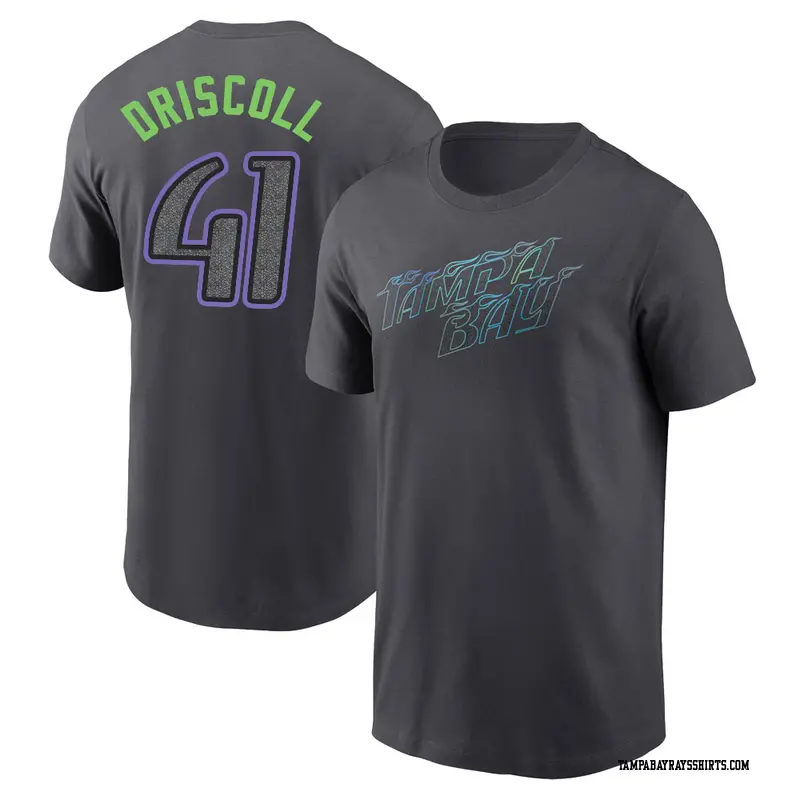 Youth Tampa Bay Rays ＃41 Logan Driscoll Charcoal 2024 City Connect T-Shirt