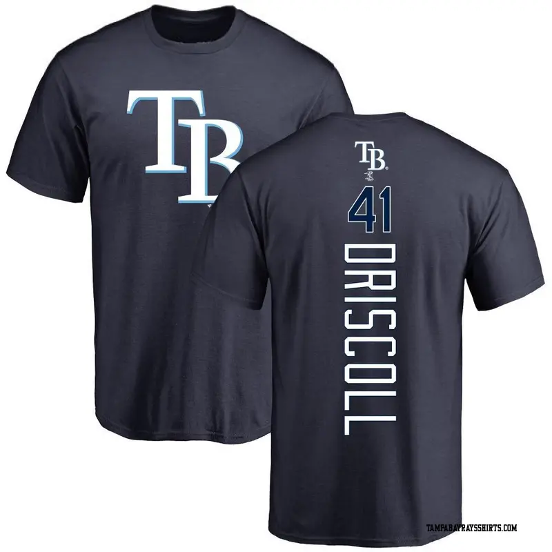 Youth Tampa Bay Rays ＃41 Logan Driscoll Navy Backer T-Shirt