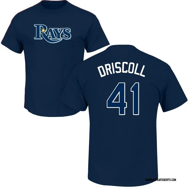 Youth Tampa Bay Rays ＃41 Logan Driscoll Navy Roster Name & Number T-Shirt