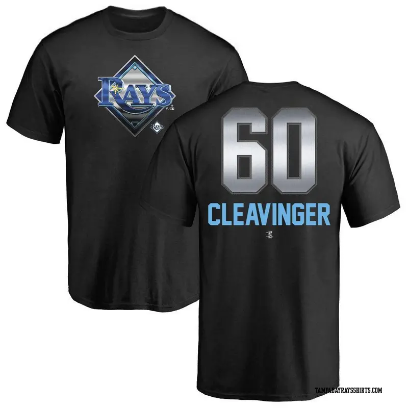 Youth Tampa Bay Rays ＃60 Garrett Cleavinger Black Branded Midnight Mascot T-Shirt