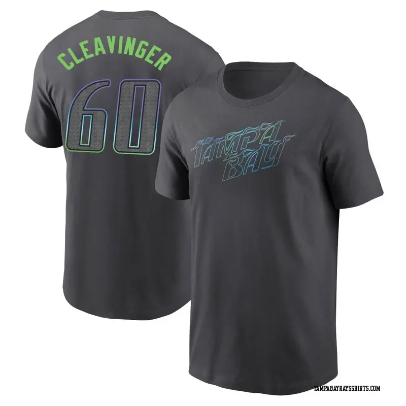 Youth Tampa Bay Rays ＃60 Garrett Cleavinger Charcoal 2024 City Connect T-Shirt